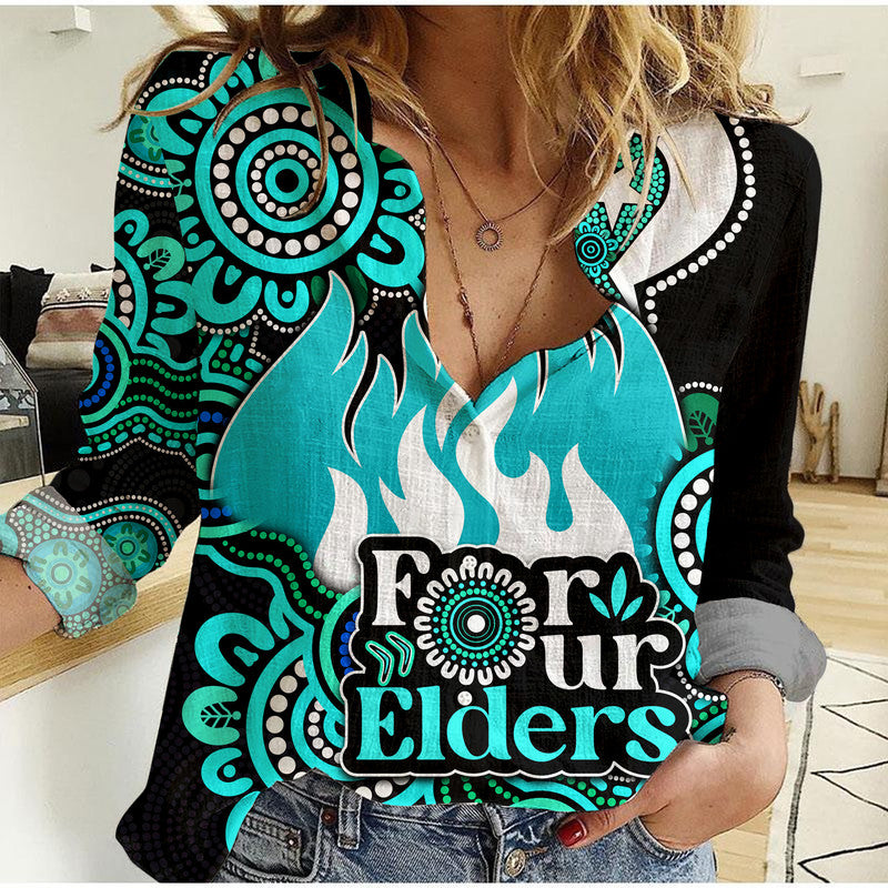 custom-personalised-brisbane-heat-cricket-women-casual-shirt-naidoc-torres-strait-for-our-elders