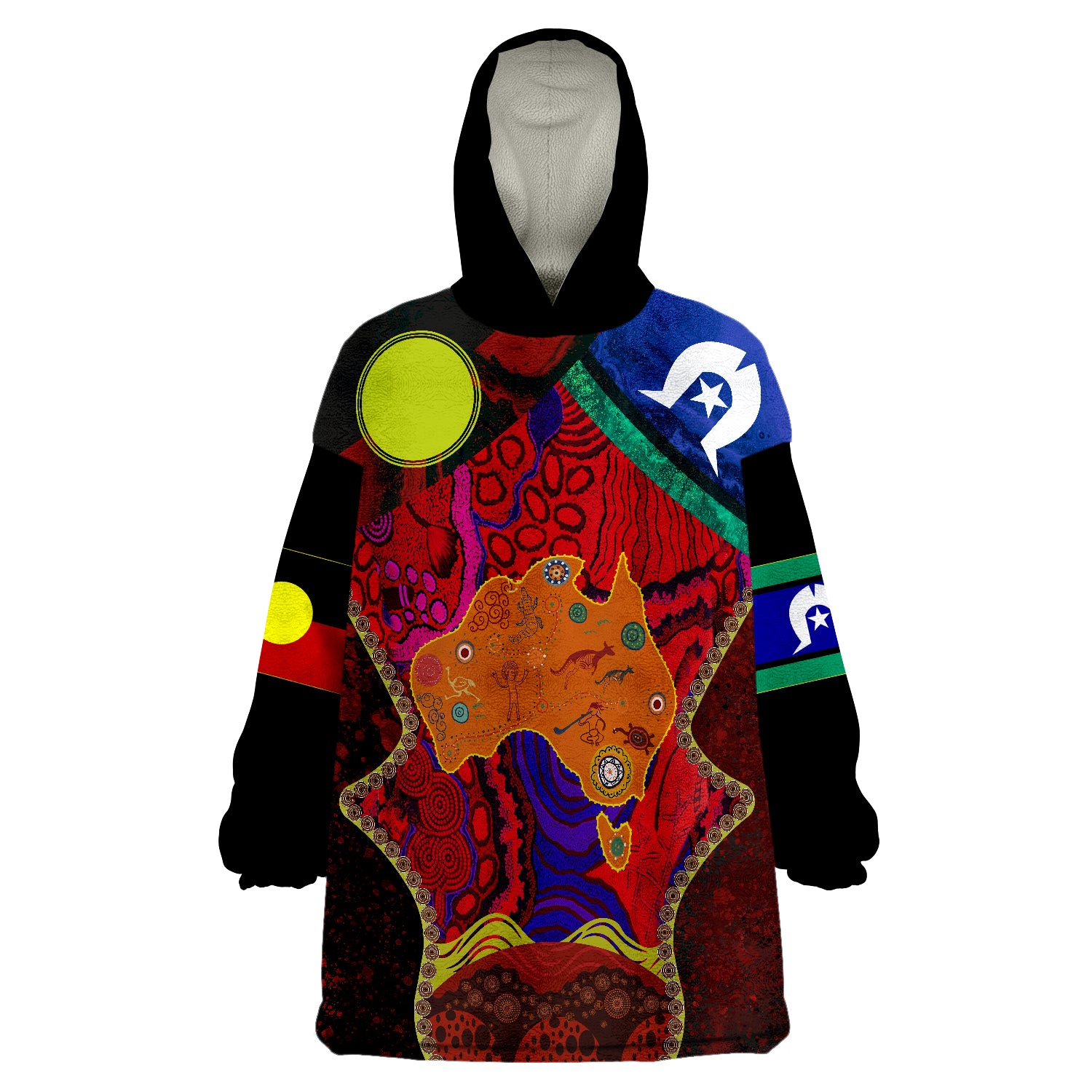 Aboriginal NAIDOC Week Aboriginal Red Pattern Wearable Blanket Hoodie ...