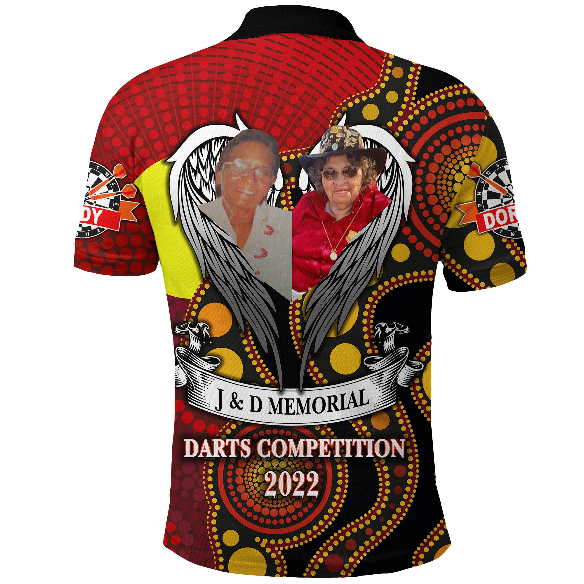 (Custom Personalised) J and D Memorial Dart Competition - Aboriginal Polo Shirt Circle Dot Painting Special Version LT8