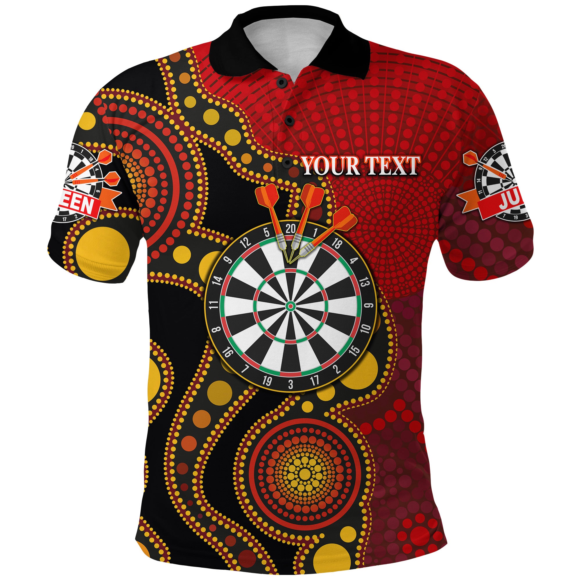 (Custom Personalised) J and D Memorial Dart Competition - Aboriginal Polo Shirt Circle Dot Painting Special Version LT8