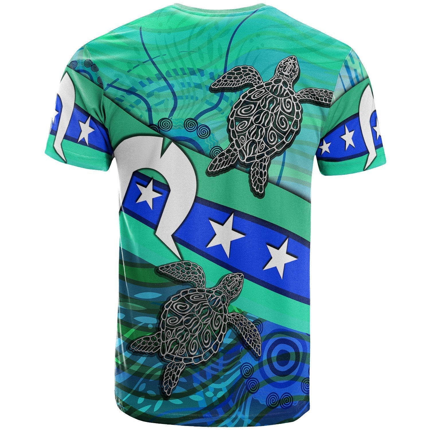 personalised-t-shirt-torres-strait-flag-and-turtle