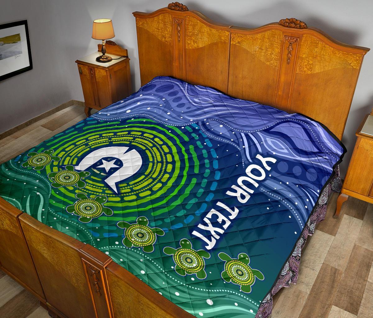 custom-text-torres-strait-islanders-premium-quilt-aboriginal-turtle