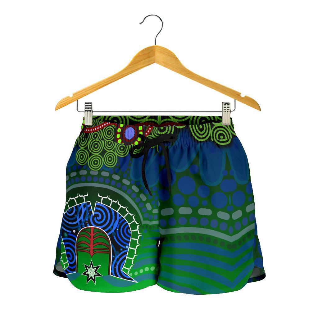 torres-strait-all-over-print-womens-shorts-dhari-and-dot-patterns