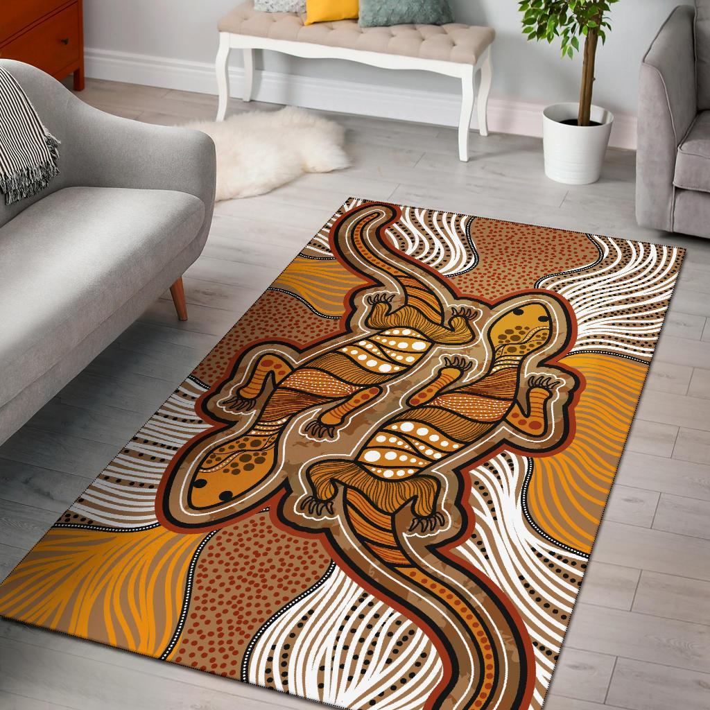 aboriginal-area-rug-indigenous-two-lizard-vintage-stye