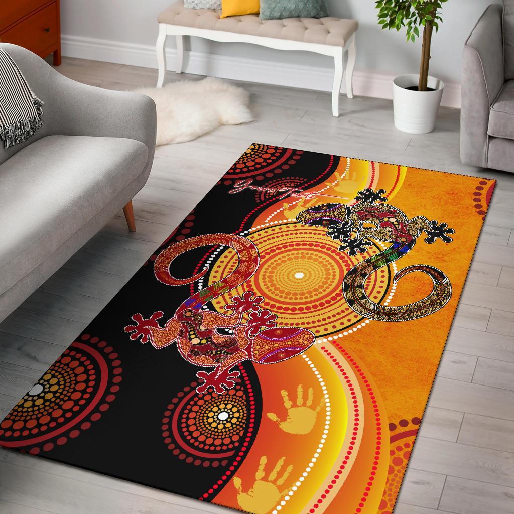 aboriginal-personalised-area-rug-couple-aboriginal-lizards