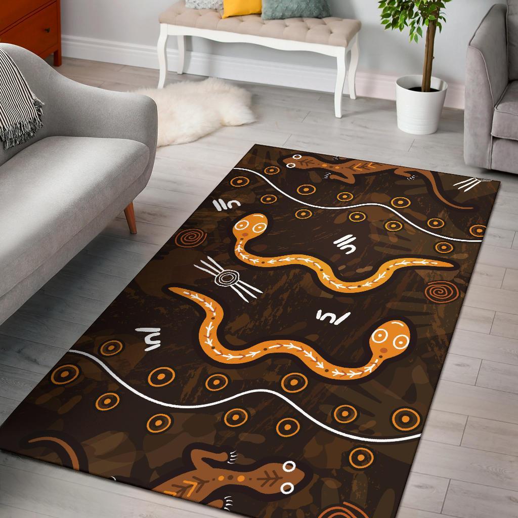 aboriginal-area-rug-indigenous-snake-hand-brown-color