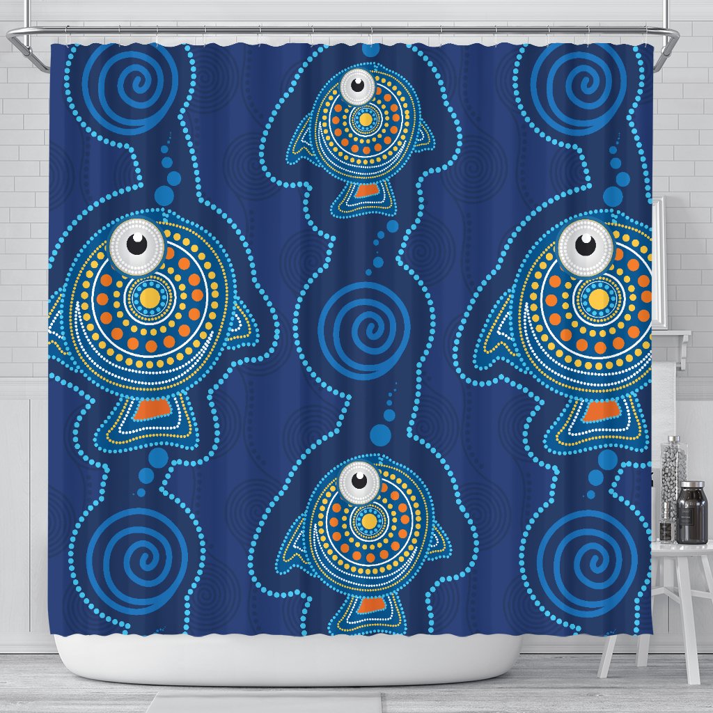 aboriginal-shower-curtain-indigenous-turtle-patterns