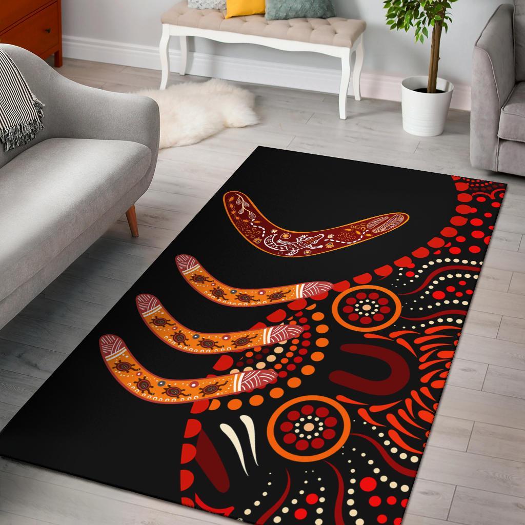 aboriginal-area-rug-aboriginal-boomerangs-with-dot-painting-pattern