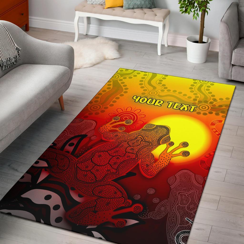 custom-aboriginal-area-rug-indigenous-frog-red