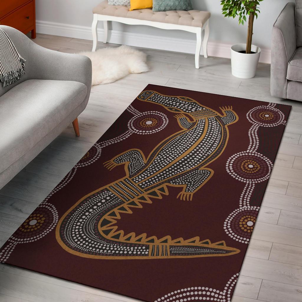 aboriginal-area-rug-indigenous-crocodile-brown-color