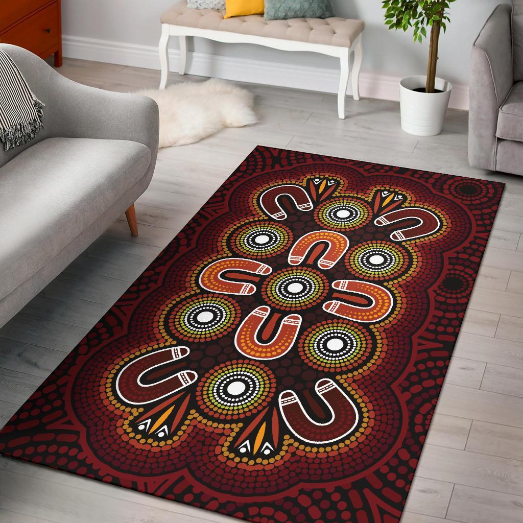 aboriginal-area-rug-aboriginal-dot-painting-flowers-style