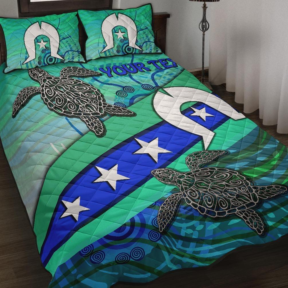 personalised-quilt-bed-set-torres-strait-flag-and-turtle