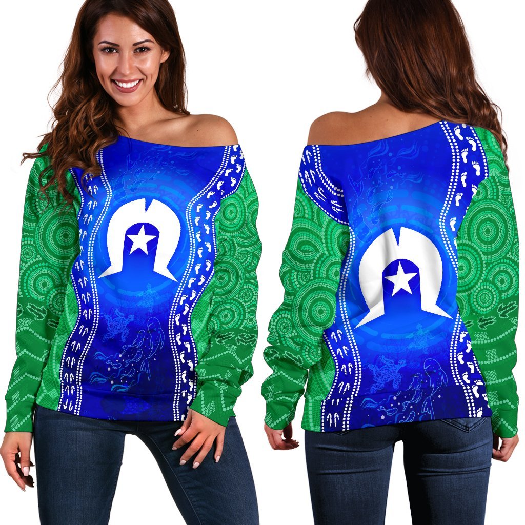 torres-strait-islanders-womens-off-shoulder-sweater-torres-symbol-with-aboriginal-patterns