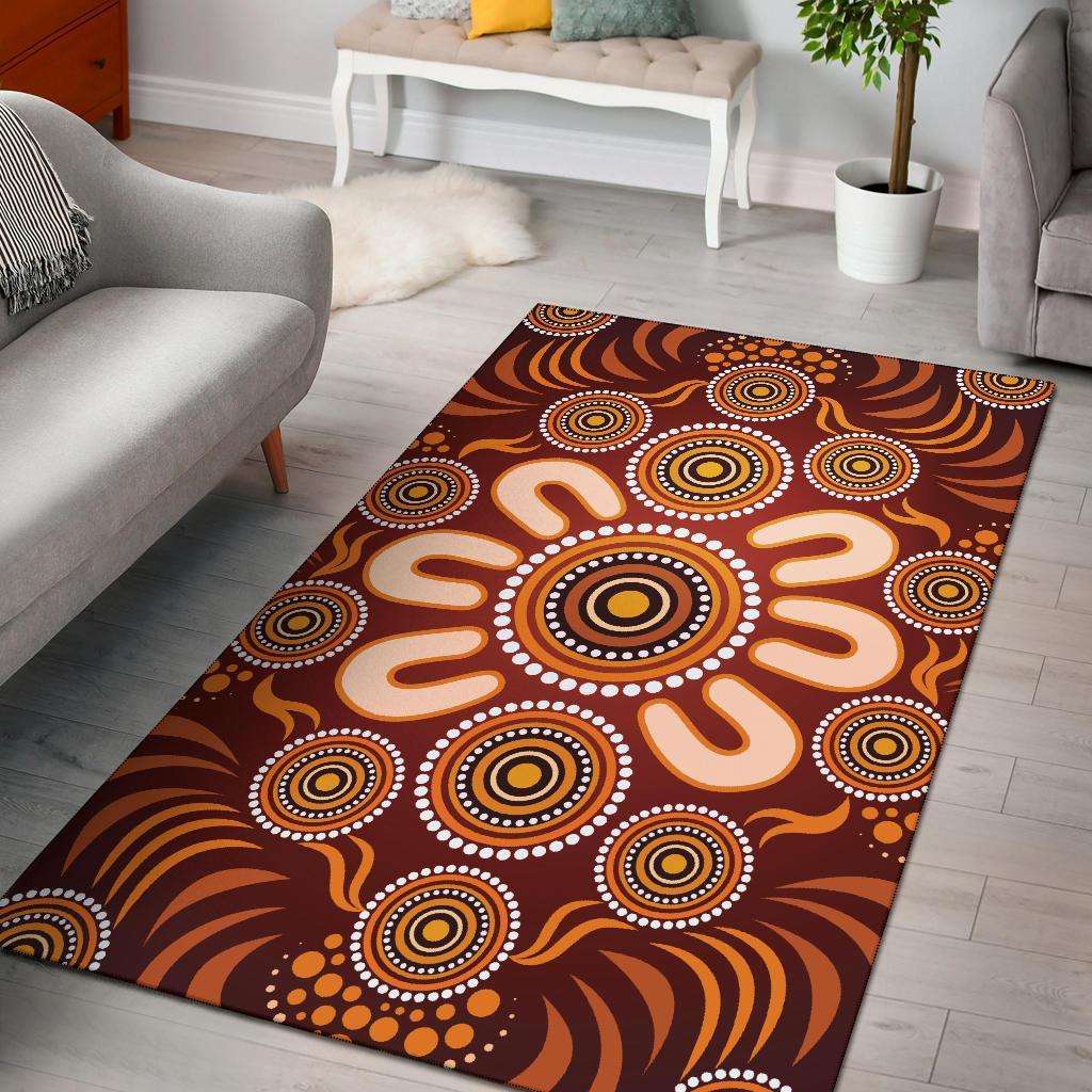 aboriginal-area-rug-circle-flowers-patterns-ver03