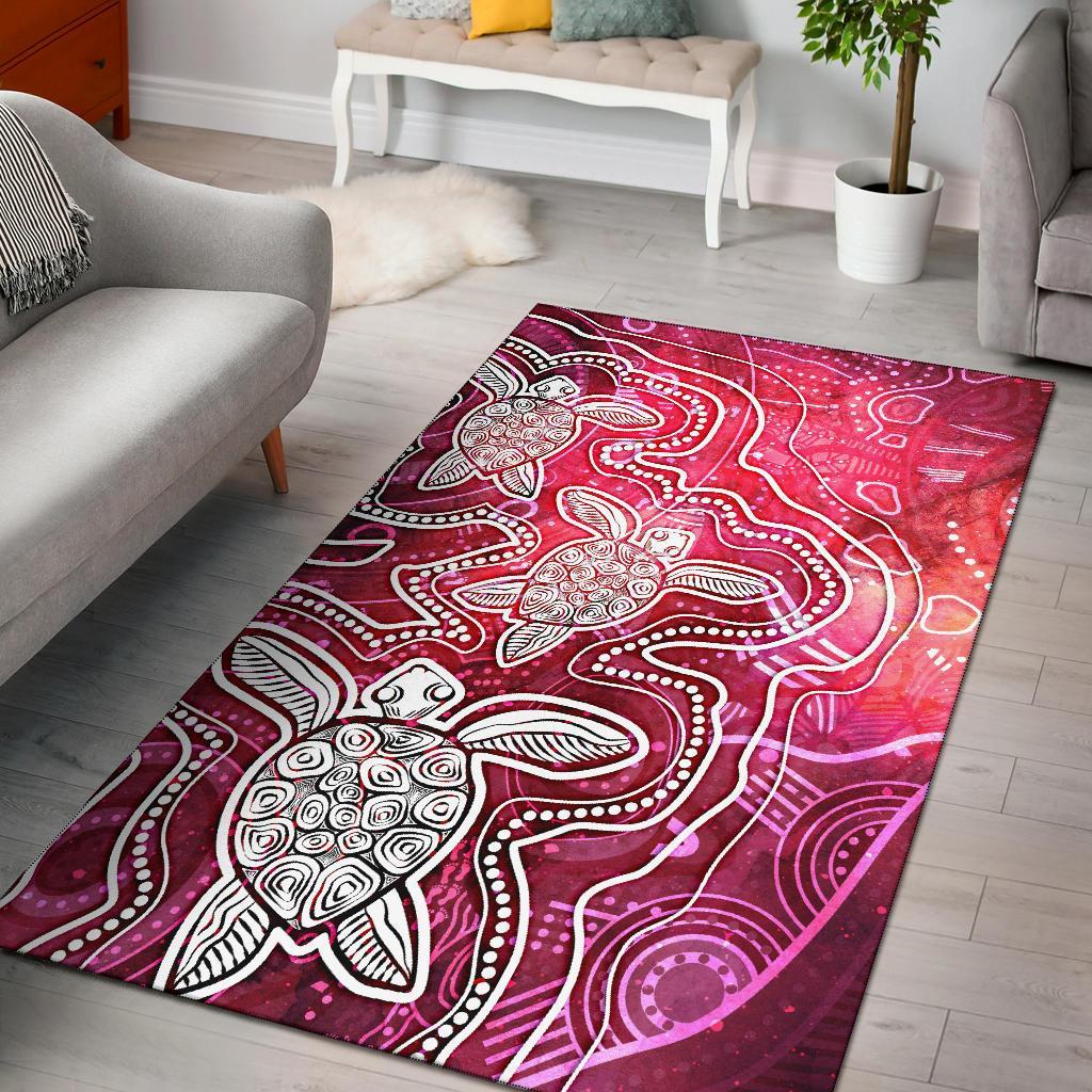 aboriginal-area-rug-sea-turtle-with-indigenous-patterns-pink