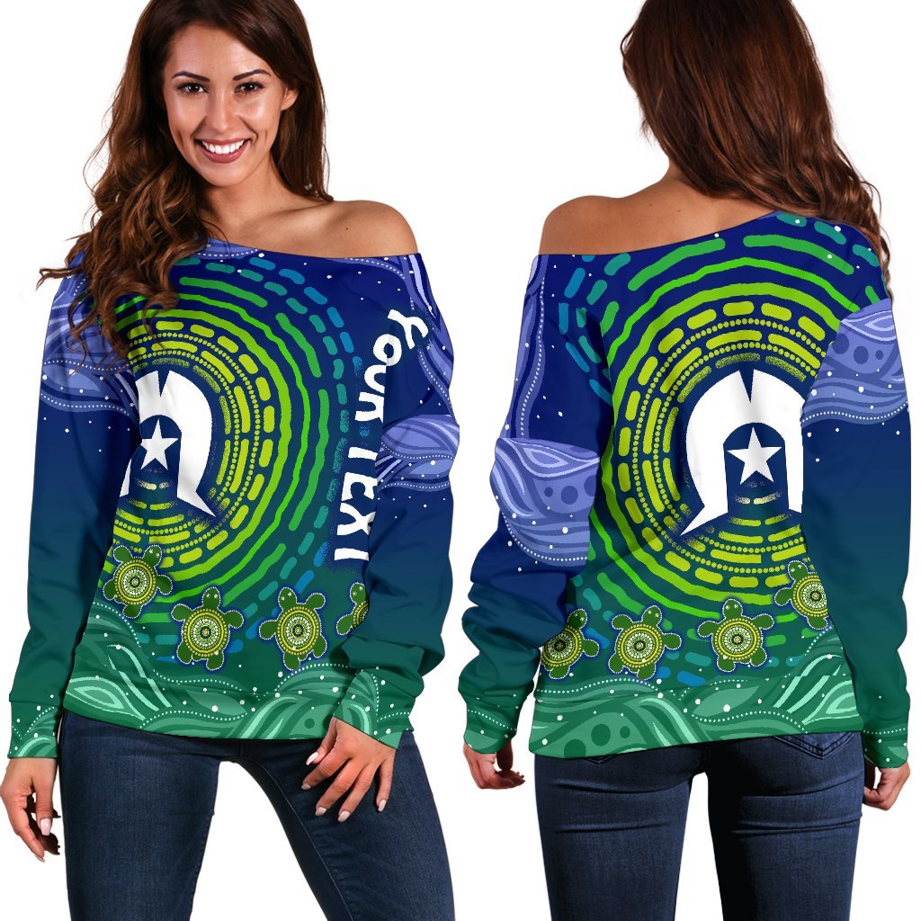 custom-text-torres-strait-islanders-womens-off-shoulder-sweater-aboriginal-turtle