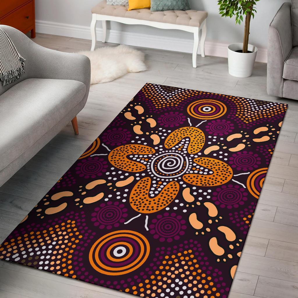 aboriginal-area-rug-flowers-dot-panting-art