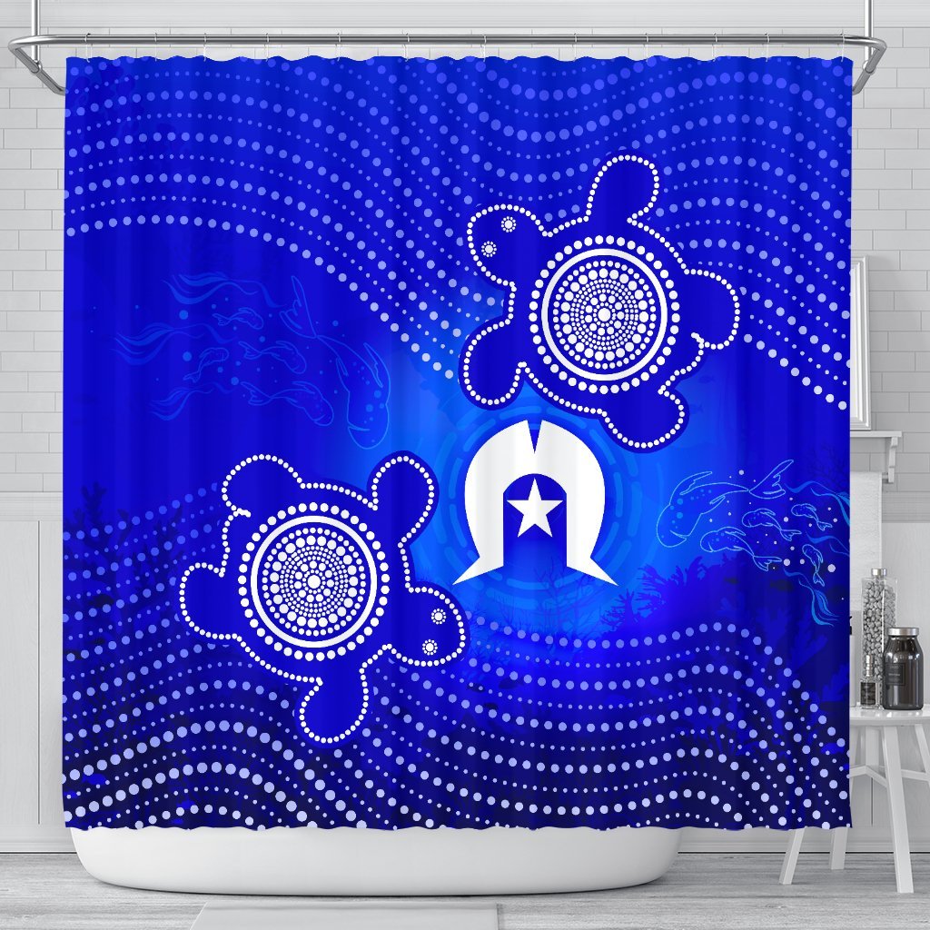 torres-strait-islanders-shower-curtain-torres-symbol-with-turtle