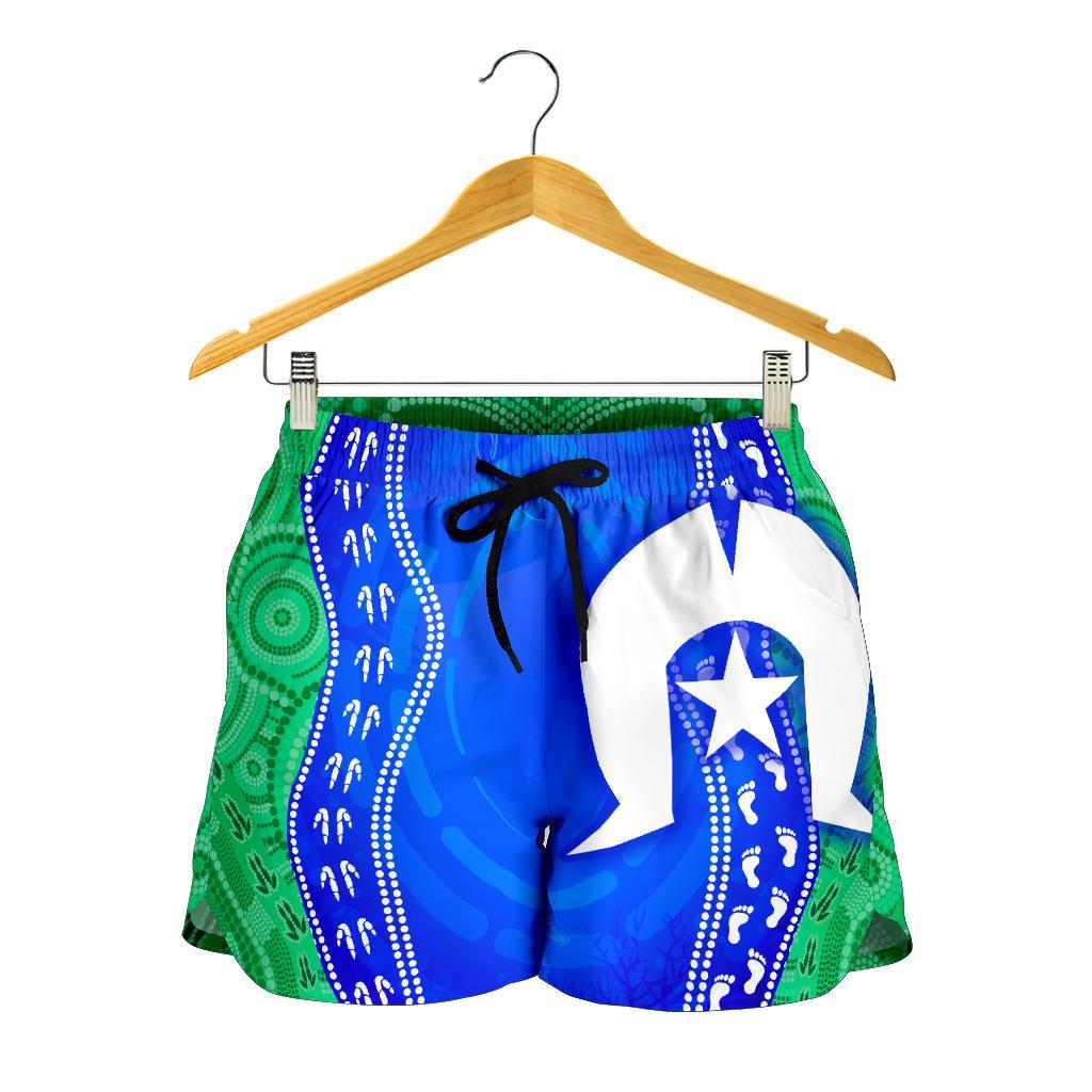 torres-strait-islanders-womens-shorts-torres-symbol-with-aboriginal-patterns