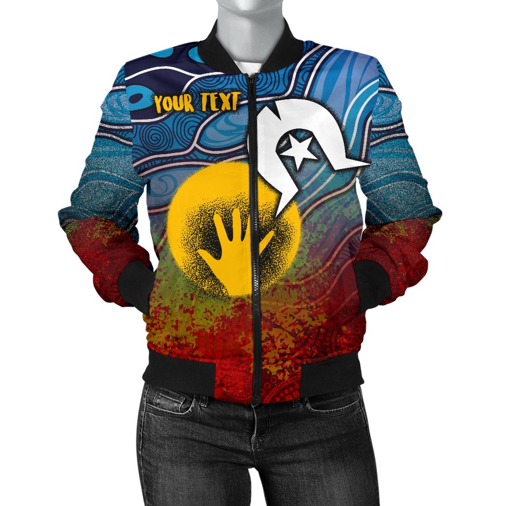 custom-aboriginal-womens-bomber-jacket-aboriginal-and-torres-strait-islanders-flag