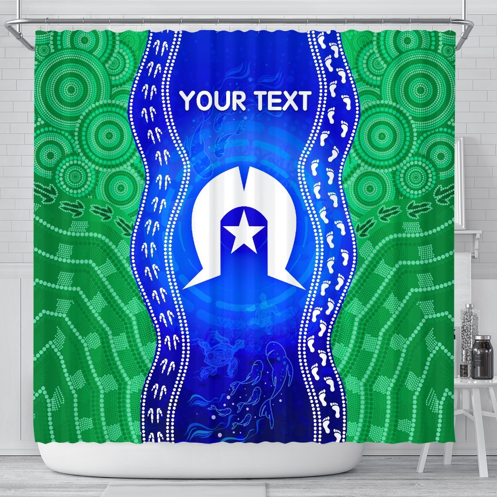 custom-torres-strait-islanders-shower-curtain-torres-symbol-with-aboriginal-patterns