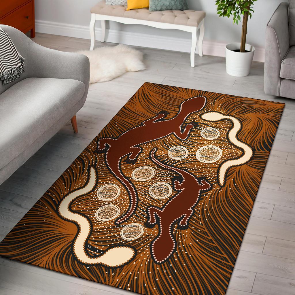 aboriginal-area-rug-indigenous-brown-lizard-and-white-snake