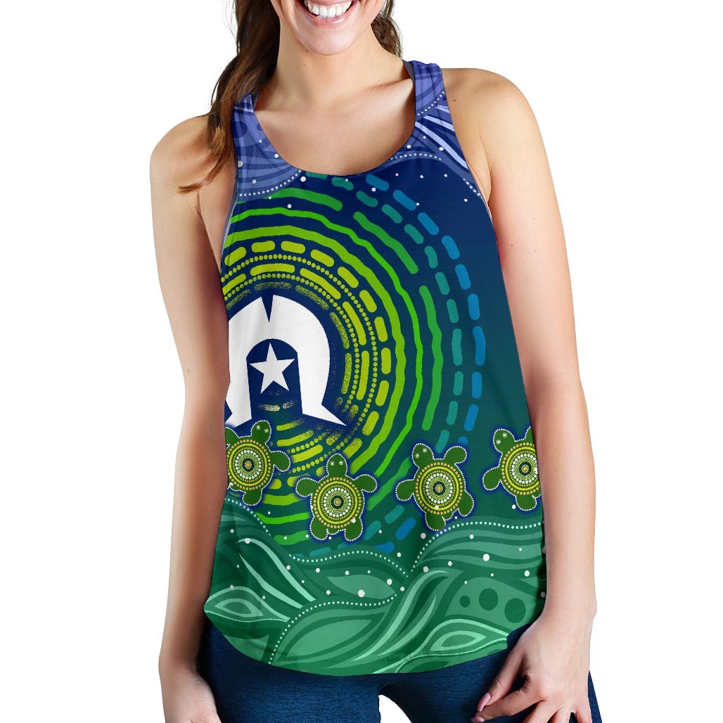 torres-strait-islanders-womens-racerback-tank-aboriginal-turtle