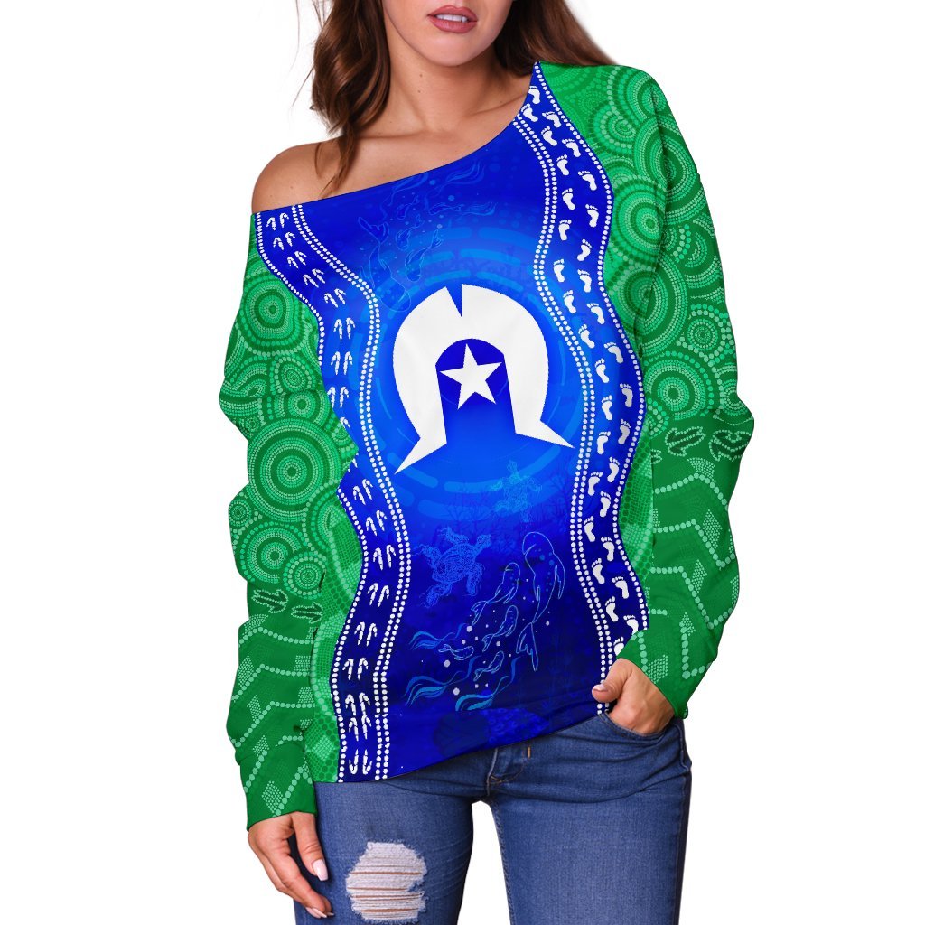 torres-strait-islanders-womens-off-shoulder-sweater-torres-symbol-with-aboriginal-patterns