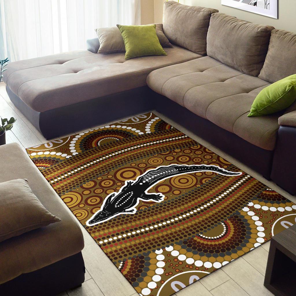 area-rug-aboriginal-dot-art-painting-with-crocodile