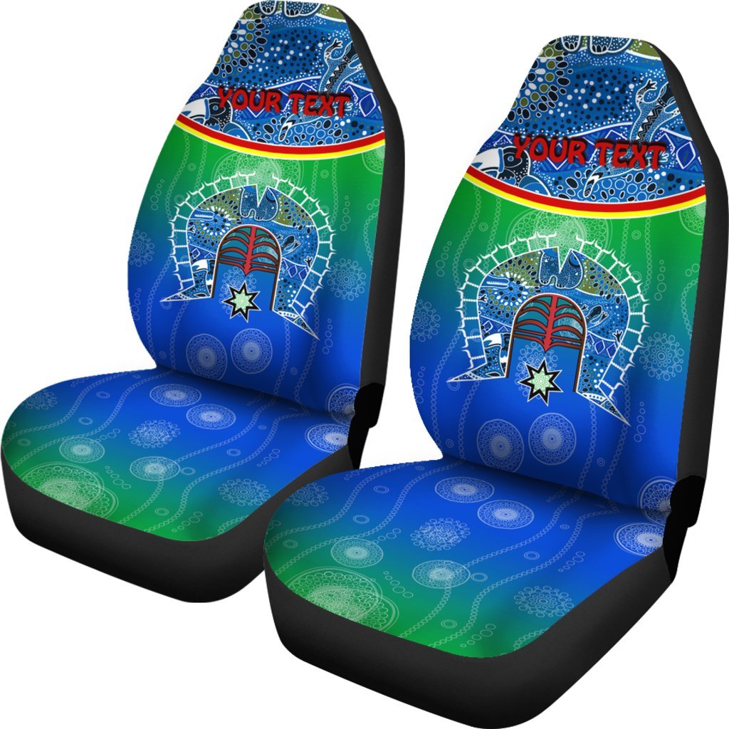 personalised-car-seat-covers-torres-strait-symbol-with-aboriginal-patterns