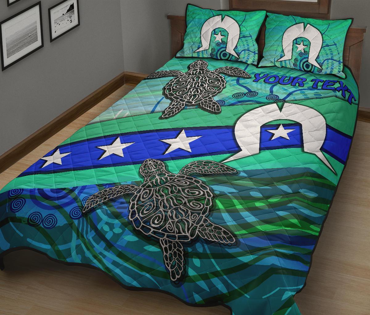 personalised-quilt-bed-set-torres-strait-flag-and-turtle