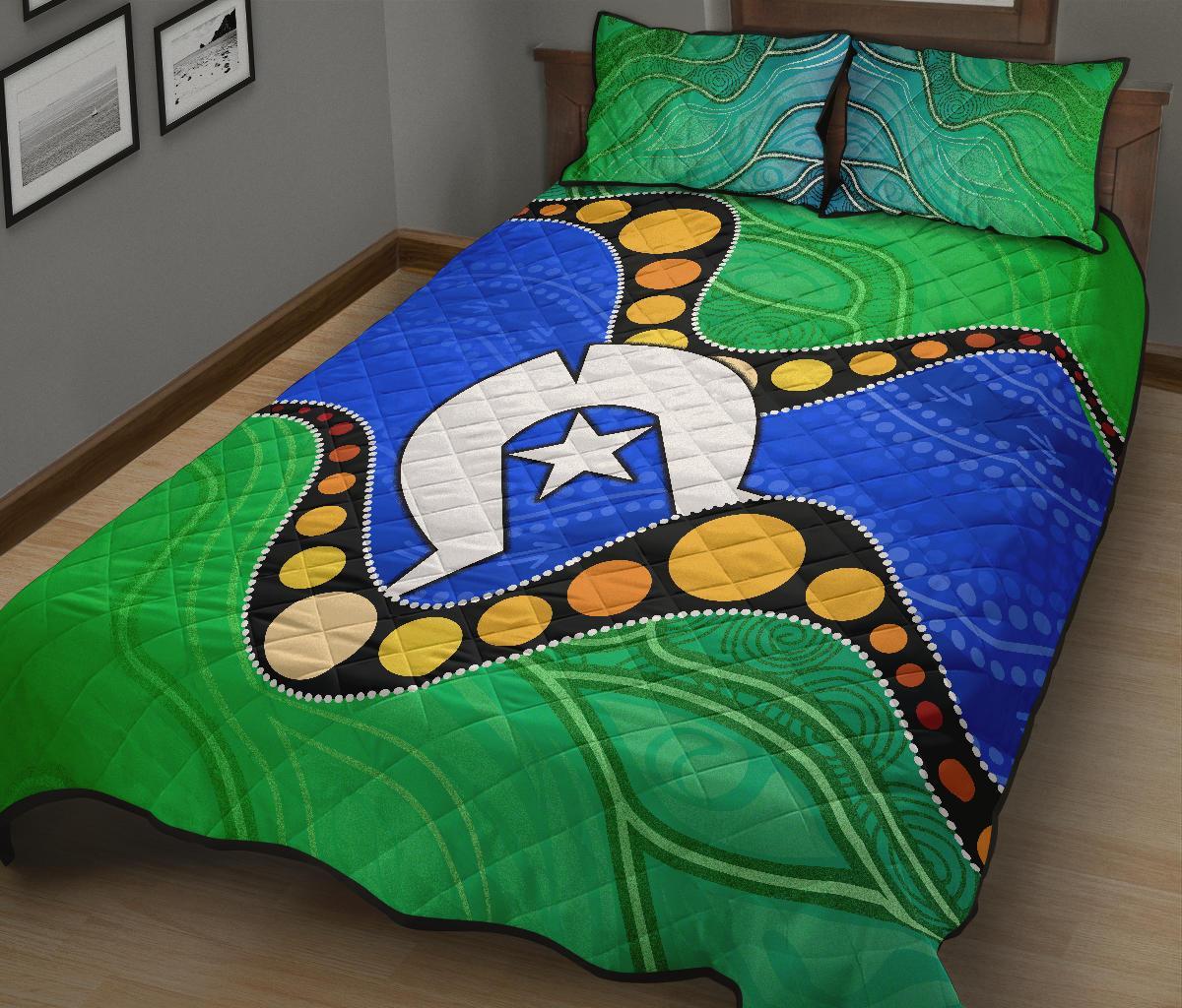 torres-strait-islands-quilt-bed-set-flag-with-aboriginal-patterns