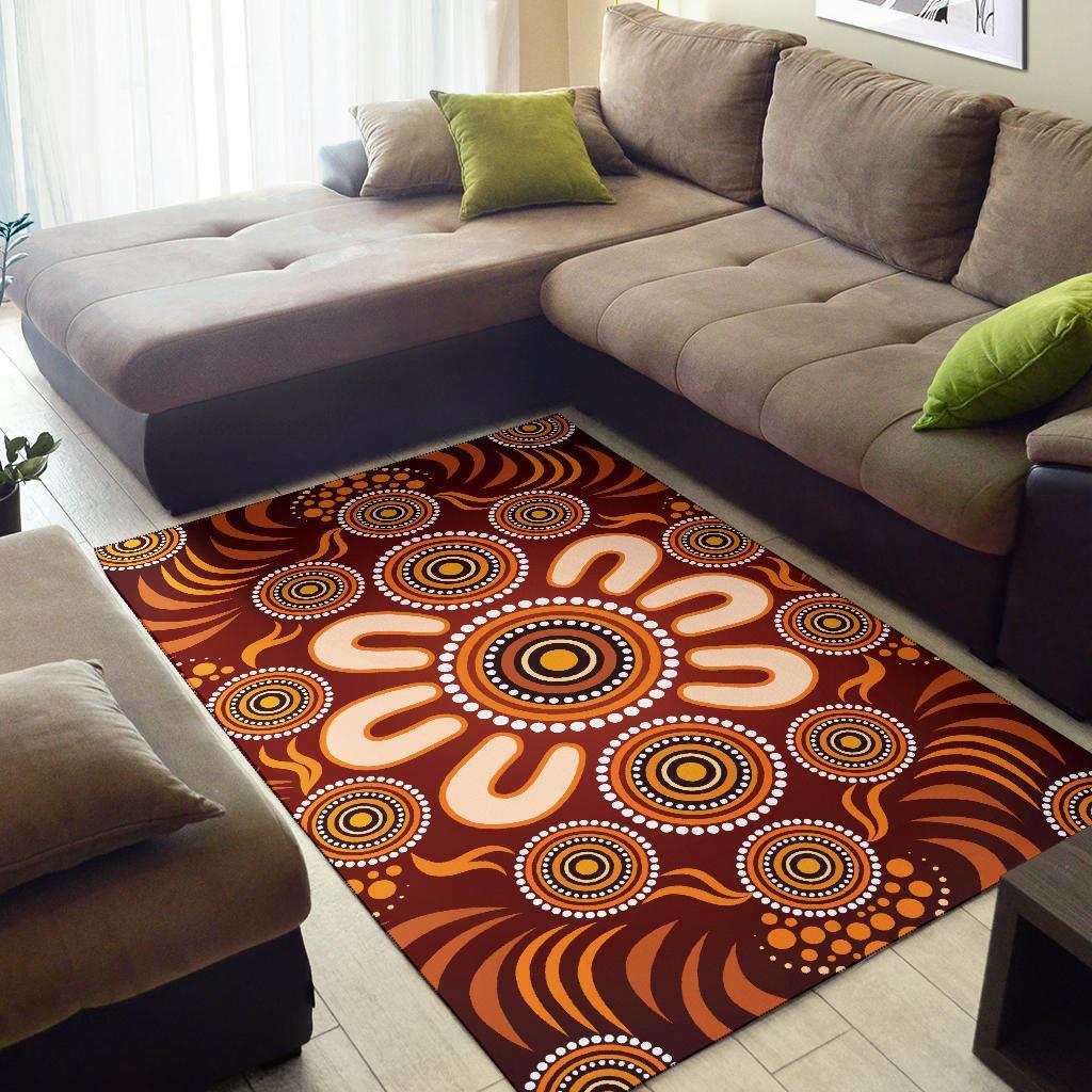 aboriginal-area-rug-circle-flowers-patterns-ver03