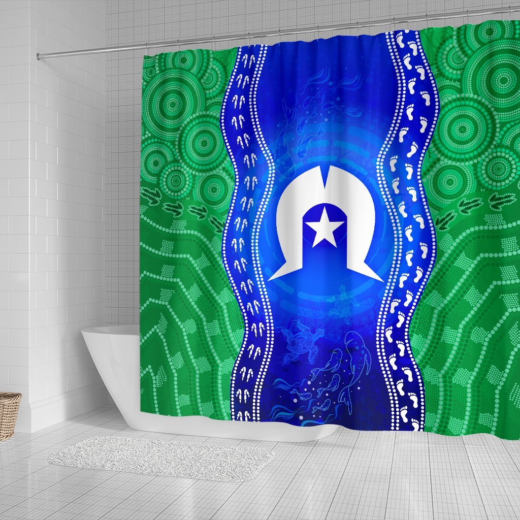 torres-strait-islanders-shower-curtain-torres-symbol-with-aboriginal-patterns