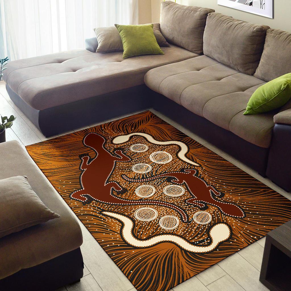 aboriginal-area-rug-indigenous-brown-lizard-and-white-snake