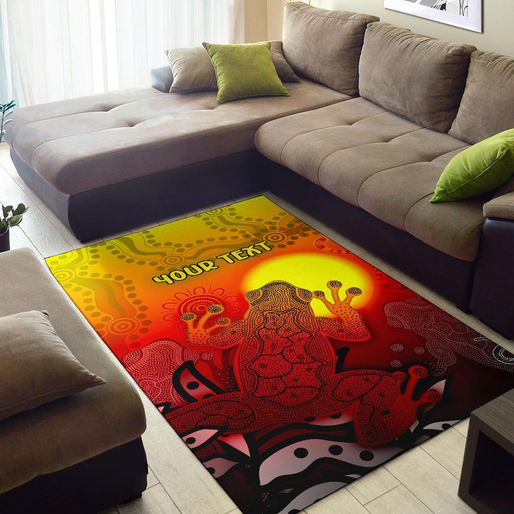 custom-aboriginal-area-rug-indigenous-frog-red