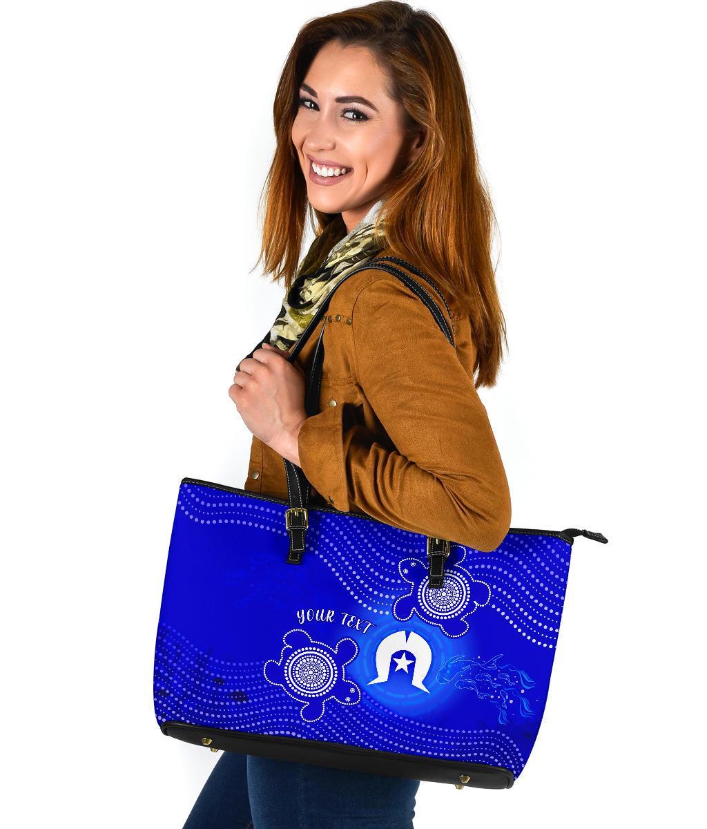 custom-torres-strait-islanders-large-leather-tote-torres-symbol-with-indigenous-turtle