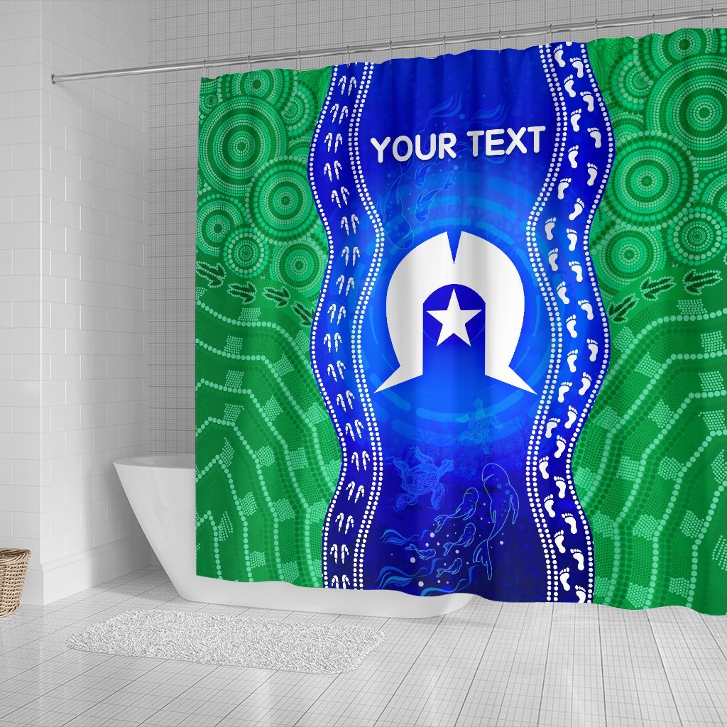 custom-torres-strait-islanders-shower-curtain-torres-symbol-with-aboriginal-patterns