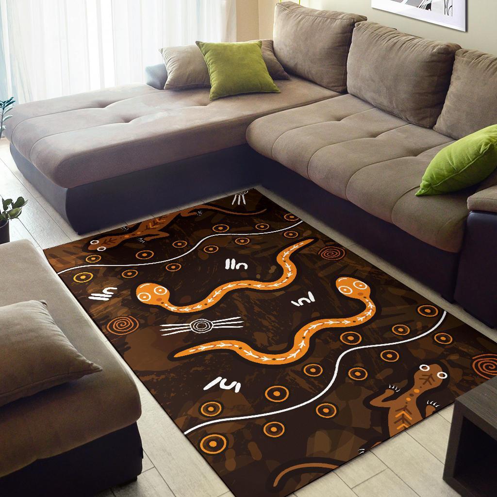 aboriginal-area-rug-indigenous-snake-hand-brown-color