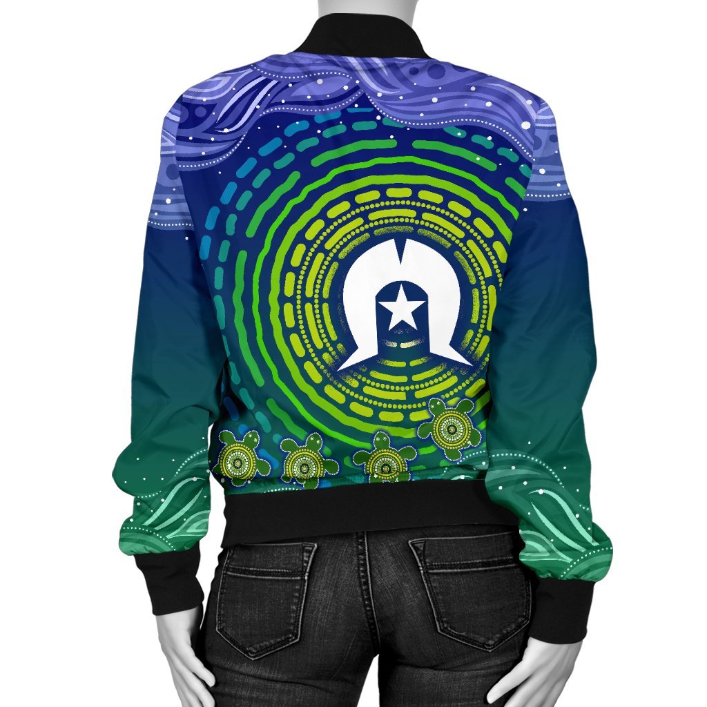 custom-text-torres-strait-islanders-womens-bomber-jacket-aboriginal-turtle