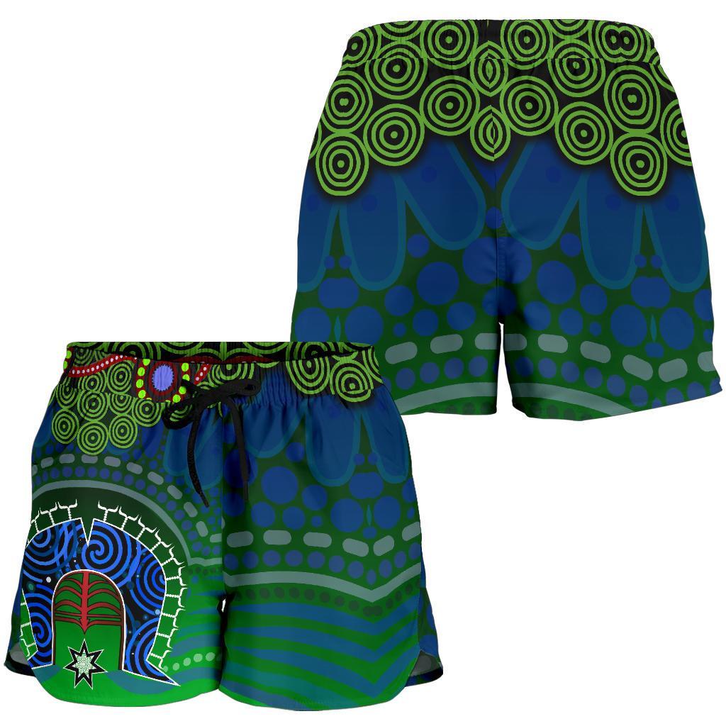 torres-strait-all-over-print-womens-shorts-dhari-and-dot-patterns