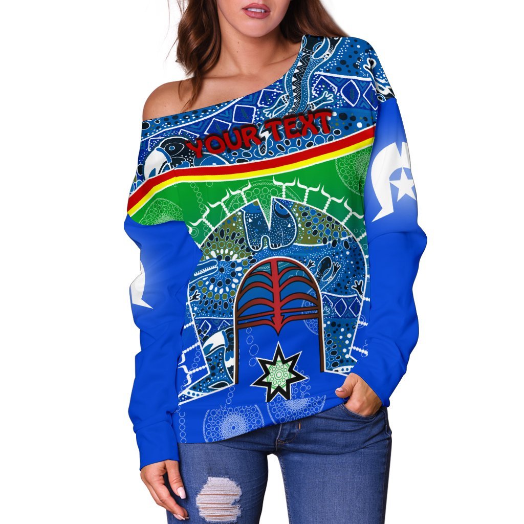 personalised-womens-off-shoulder-torres-strait-symbol-with-aboriginal-patterns