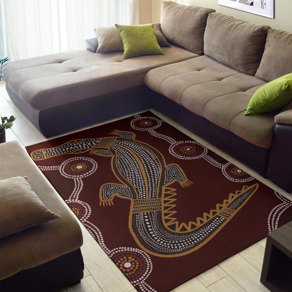 aboriginal-area-rug-indigenous-crocodile-brown-color