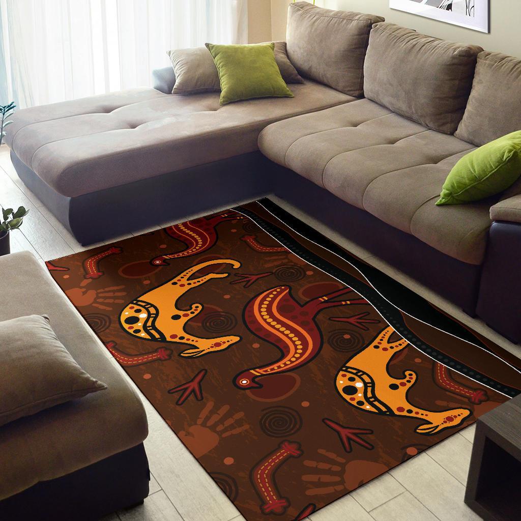 aboriginal-area-rug-indigenous-kangaroo-and-emu-brown-color