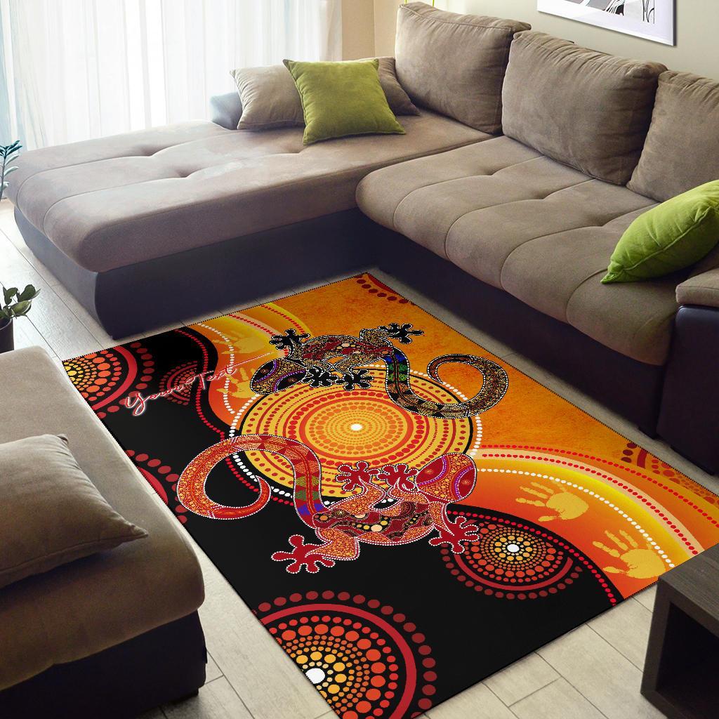 aboriginal-personalised-area-rug-couple-aboriginal-lizards