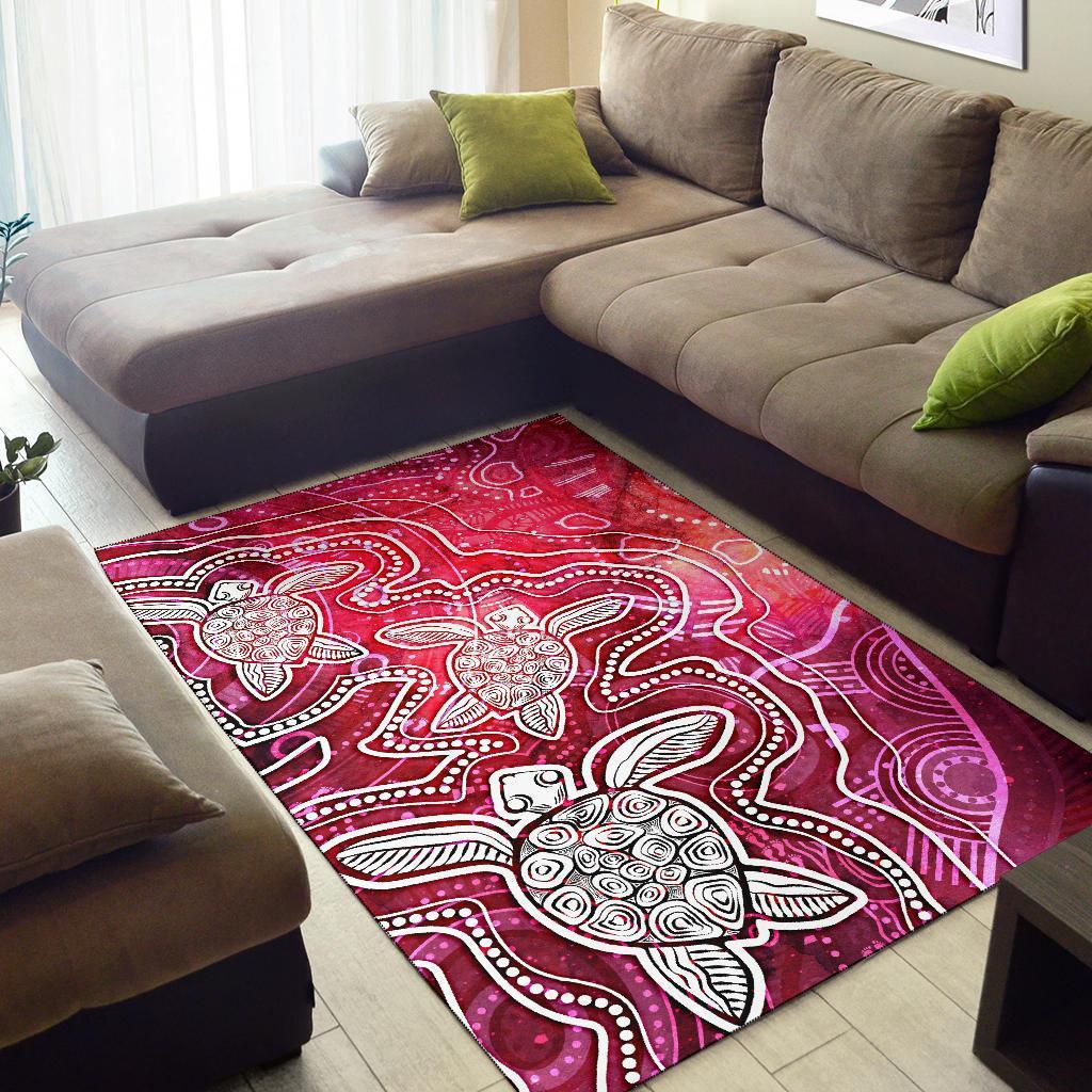 aboriginal-area-rug-sea-turtle-with-indigenous-patterns-pink