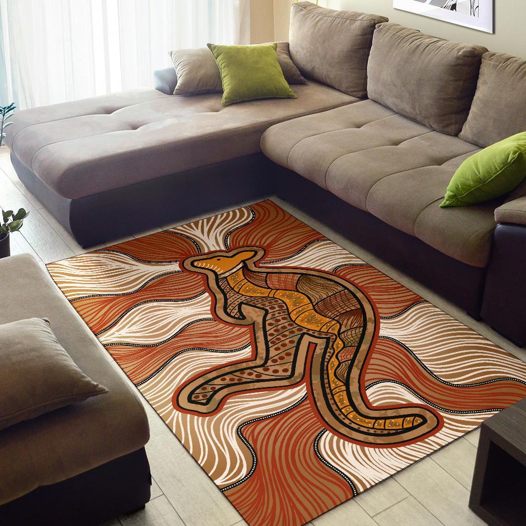 aboriginal-area-rug-indigenous-kangaroo-vintage-stye