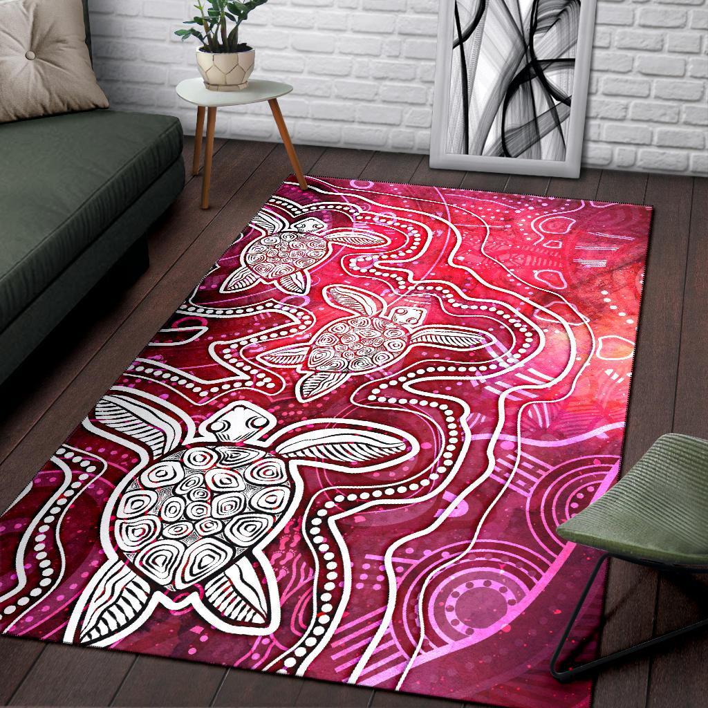 aboriginal-area-rug-sea-turtle-with-indigenous-patterns-pink