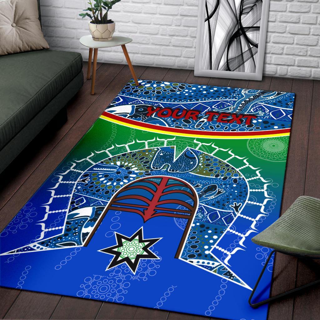 personalised-area-rug-torres-strait-symbol-with-aboriginal-patterns