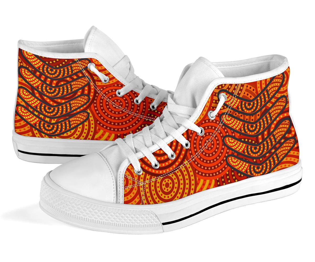 aboriginal-high-top-shoe-aboriginal-boomerangs-and-dot-circle